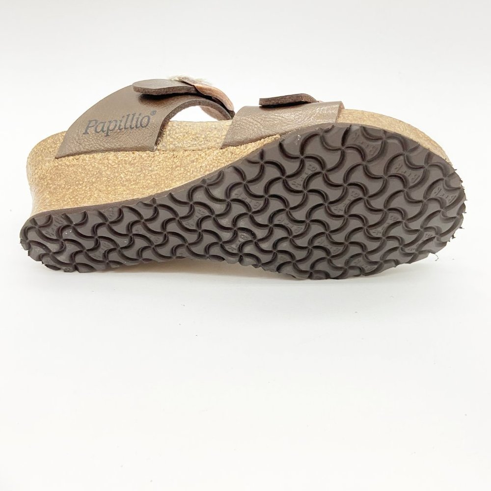 Papillio Birkenstock Graceful Toffee Leather Dorothy Wedge Sandals Narrow Fit - Picture 7 of 7